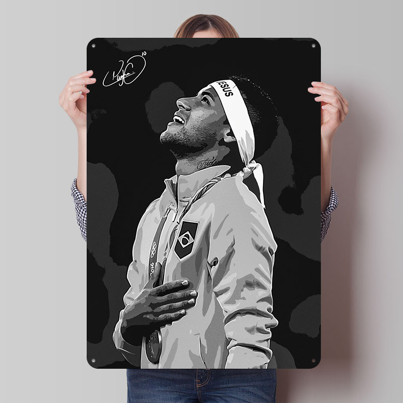 Retro Gaming Gadgets - Neymar Jr. Poster Ritratto Personalizzato, Targhe