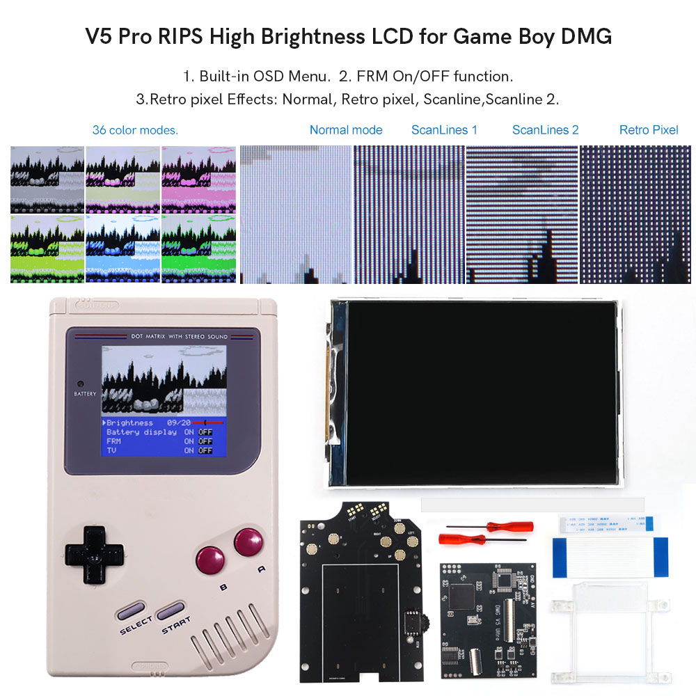 Retro Gaming Gameboy - HISPEEDIDO Per GB Dmg V5 Pro,