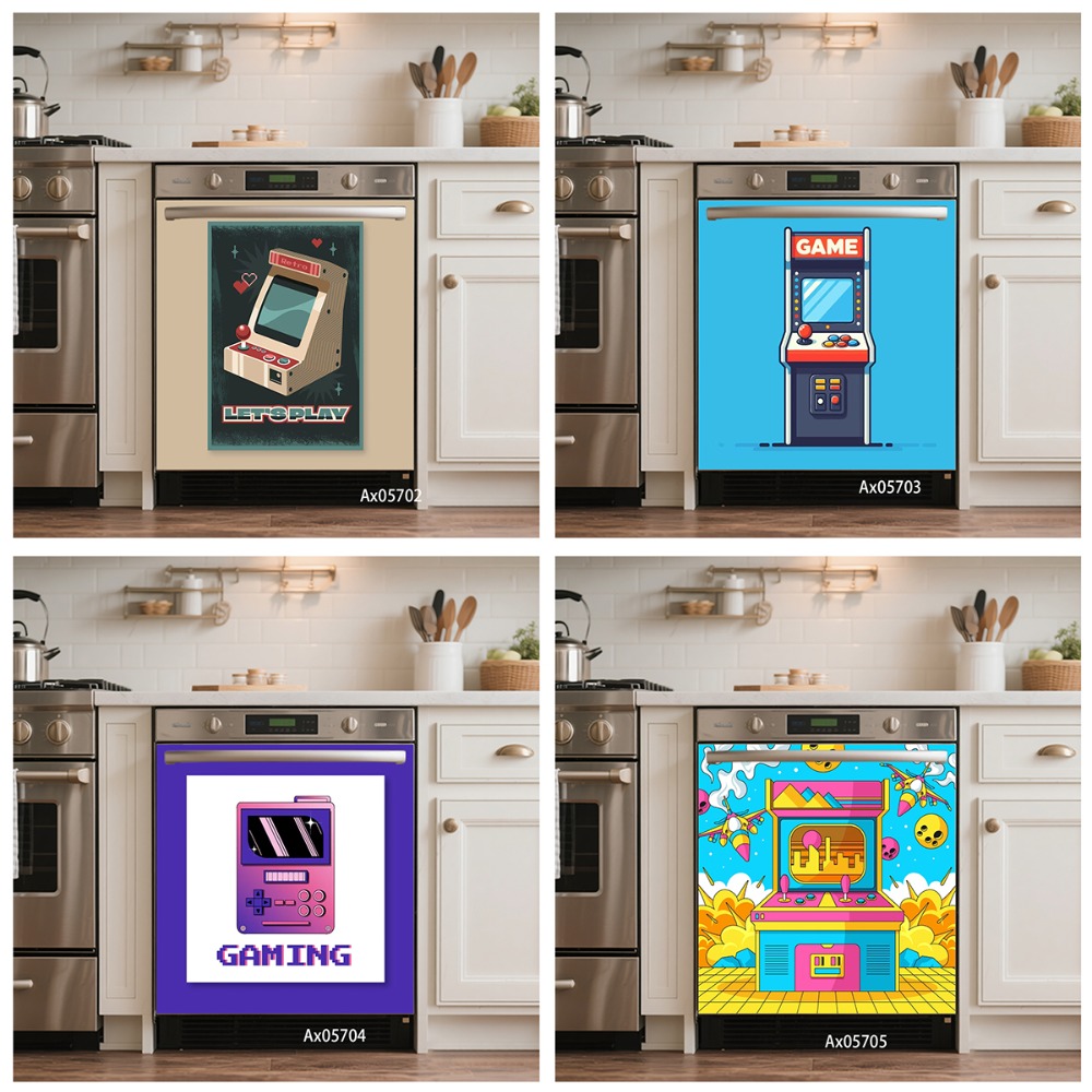 Retro Gaming Gadgets - Adesivo per Porta Lavastoviglie Stile Retrò