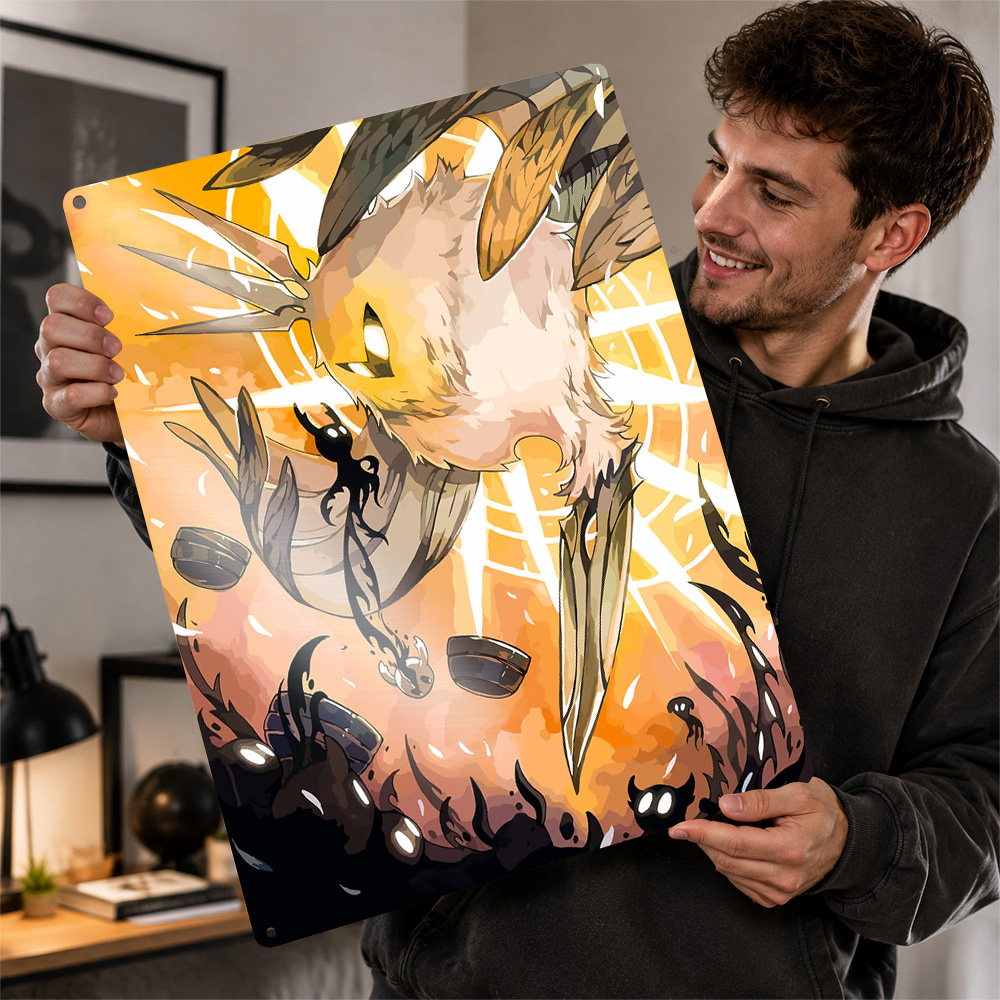 Retro Gaming Gifts For Men - Poster Hollow Knight vs The Radiance,