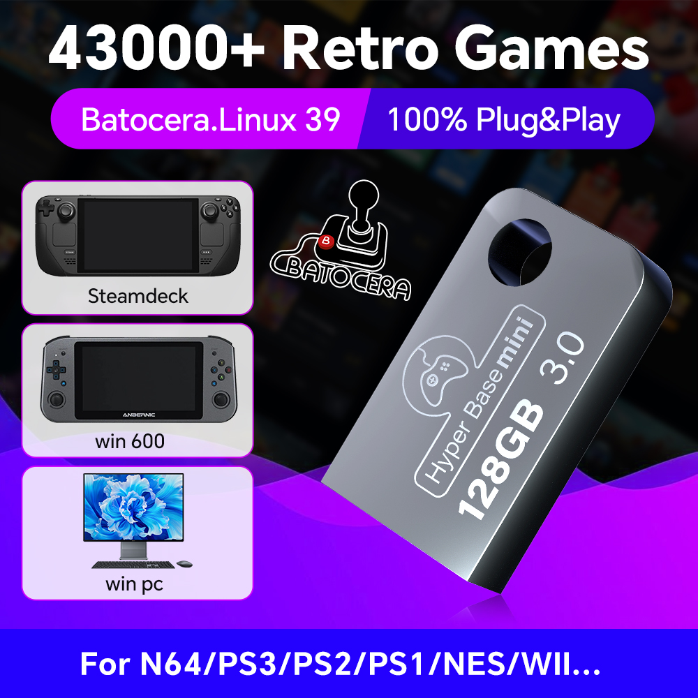 Retro Gaming Mini Pc - Batocera 128G Chiavetta USB per Windows