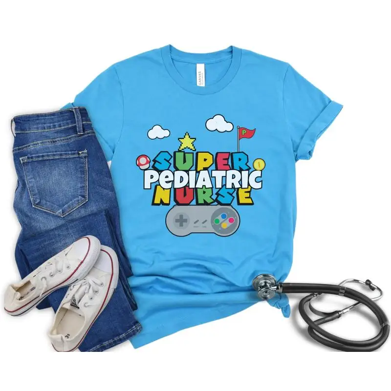 Retro Gaming Gifts For Men - Maglietta da Infermiera Pediatrica con Tema